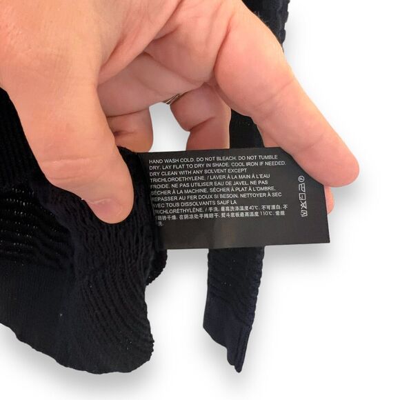 Theory Sweater Womens P XS Navy Blue Ribbed Oversized Cotton Open Knit Crewneck - Picture 9 of 10